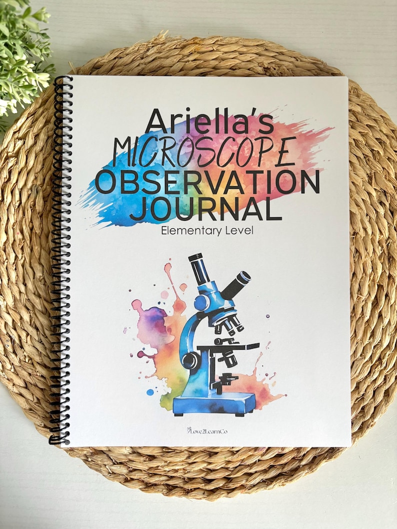 Microscope Observation Journal for Kids | Elementary Science Notebook ...