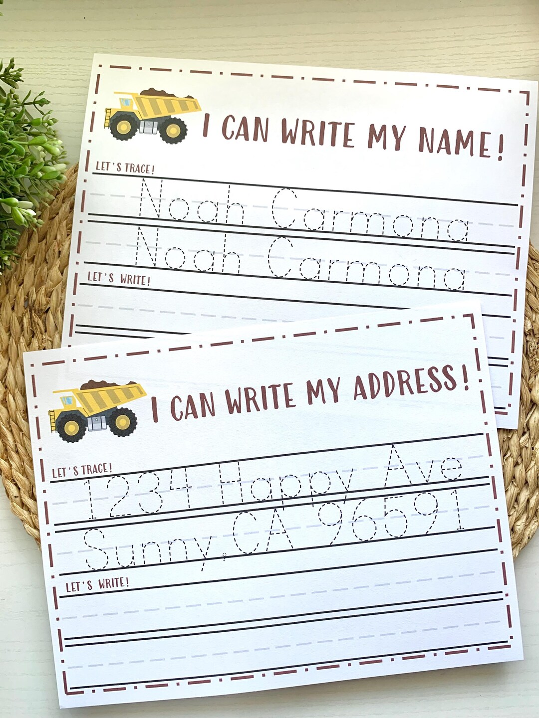 Name Tracing and Address Tracing Page Set- Custom Made Printable - Etsy