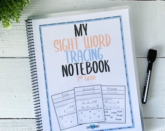2nd Grade Sight Word Tracing Workbook  Dolch sight words Dry Erase