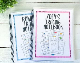 PERSONALIZED Tracing Notebook Dry Erase Name tracing, Letters, Shapes, Numbers, Colors Preschool - Kindergarten Homeschool