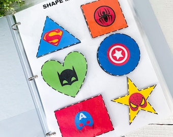 PRESCHOOL & TODDLER Learning Binder SuperHero Theme Busy Book