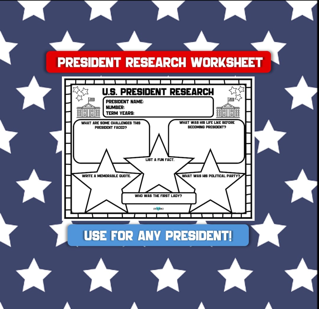 US President Research Worksheet | Homeschool History Social Studies ...