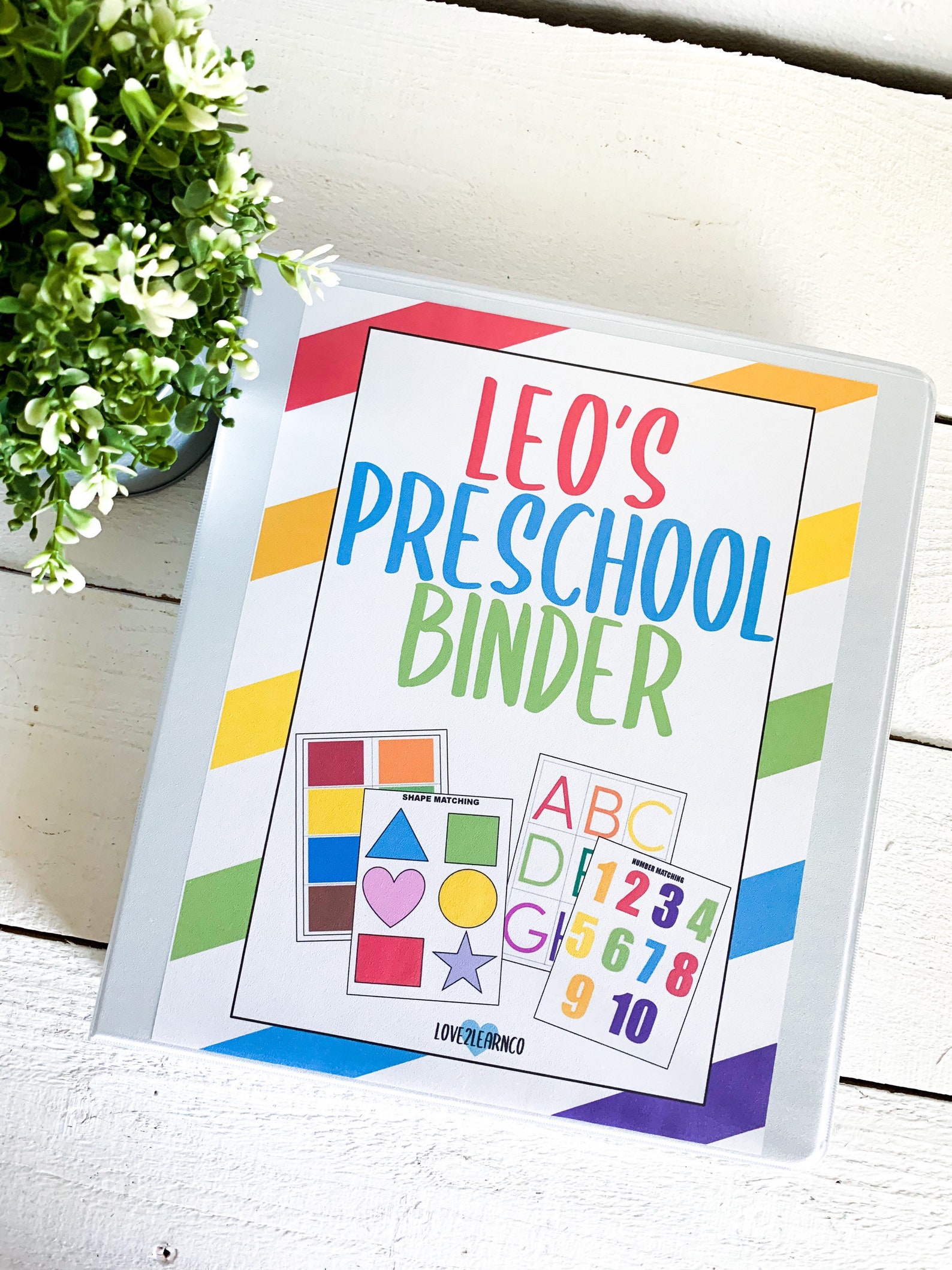 PRESCHOOL & TODDLER Learning Binder With Personalized Name Building ...