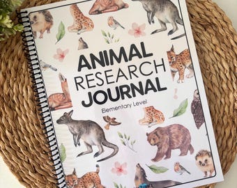 Animal Research Journal Elementary Level | Homeschool science journal | Animal unit study - PHYSICAL VERSION Personalized