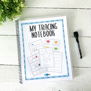 Tracing Notebook Dry Erase Name tracing, Letters, Shapes, Numbers, Colors Preschool - Kindergarten