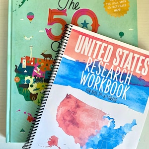 Zeszyt ćwiczeń do nauki o Stanach Zjednoczonych dla dzieci! Poznaj wszystkie 50 stanów USA. Program nauczania geografii dla uczniów klas 3-6 w domu – WERSJA DO DRUKU