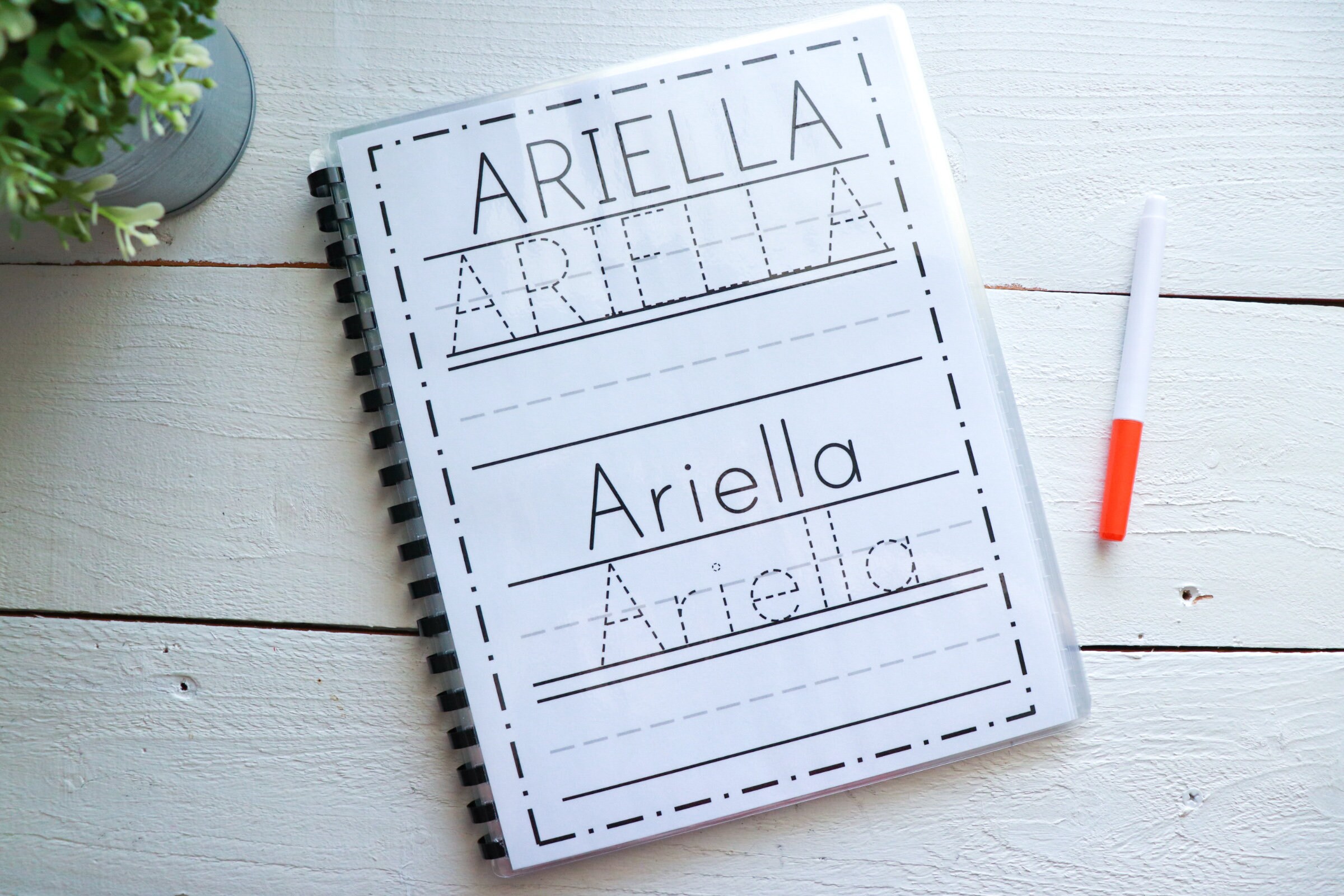 Tracing Notebook Dry Erase Name tracing Letters Shapes Etsy