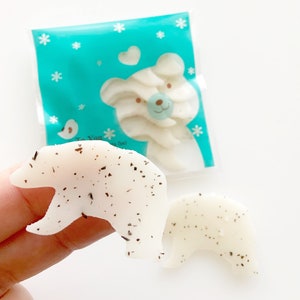 POLAR BEAR SOAP - Polar bear paper soap favors - Mini individual single use soap - packages ready to use