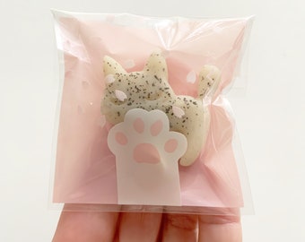 Cat soap favors - Mini packaged ready to use soap bars - Single use