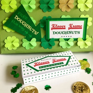 Leprechaun Trap Printables - Doughnut Box and Signs