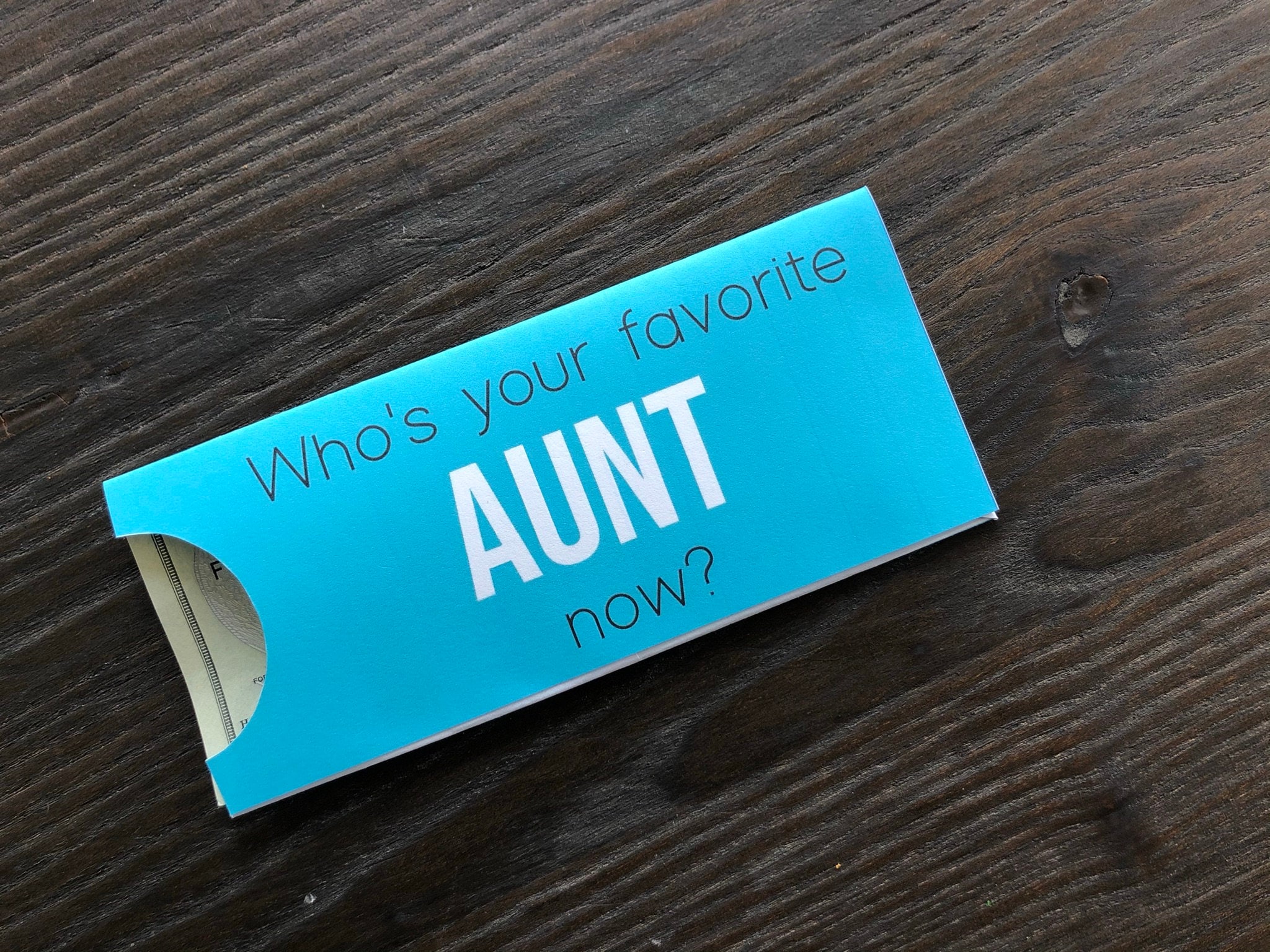 Favorite Aunt Printable Money Holder Birthday Card Etsy Singapore