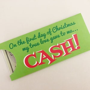 Am ersten Tag von Weihnachten - CASH!- Lustige druckbare Geldhalter