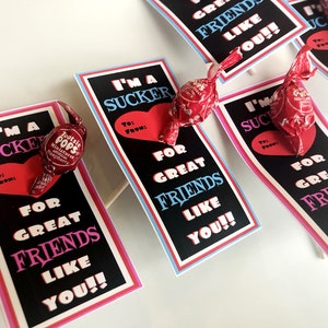 Printable Lollipop Valentine - I&#39;m a SUCKER for a Friend Like You