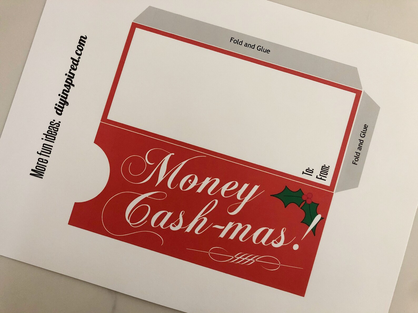 Money Cash-mas Funny Christmas Printable Money Holder - Etsy