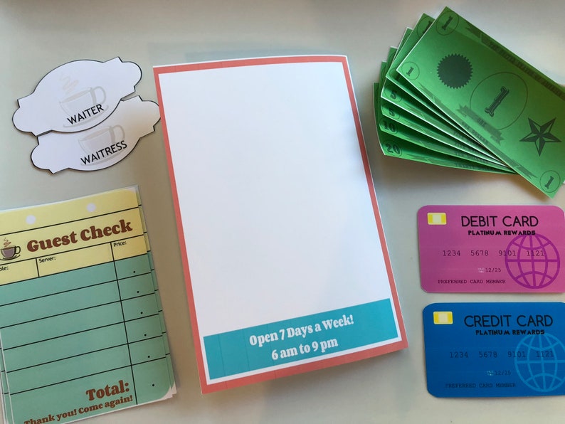 Coffee Shop Play Restaurant Printable