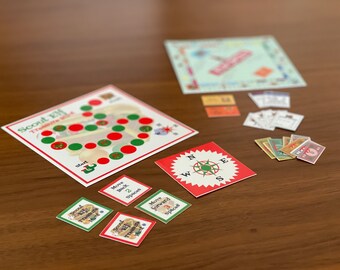 Elf Game Boards Kit: Elfopoly, Scavenger Hunt, Elf Reports