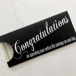 Suas economias de vida - Envelope engraçado para dinheiro de casamento para impressão
