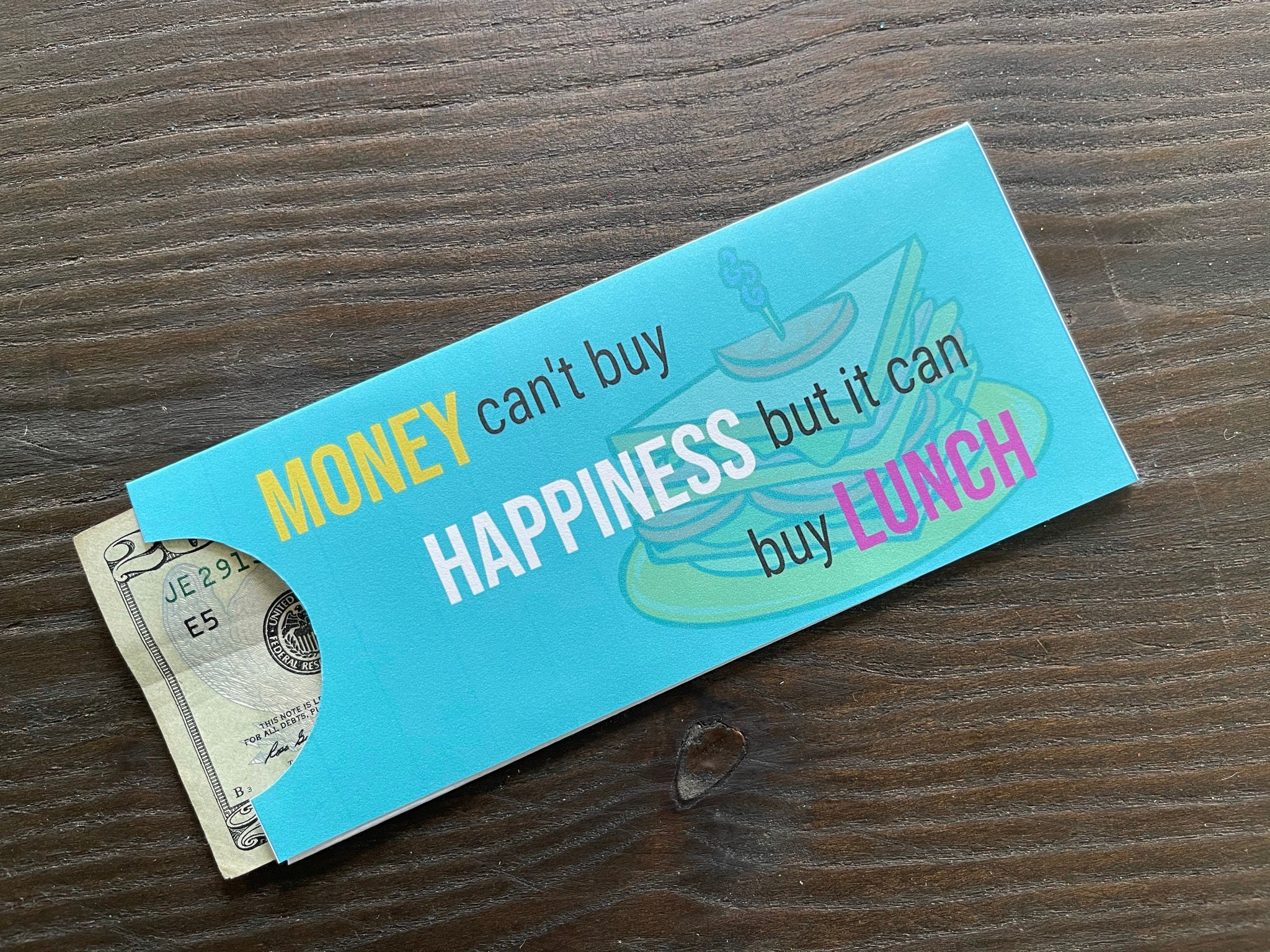 Money Can Buy Lunchfunny Printable Money Holder Etsy UK