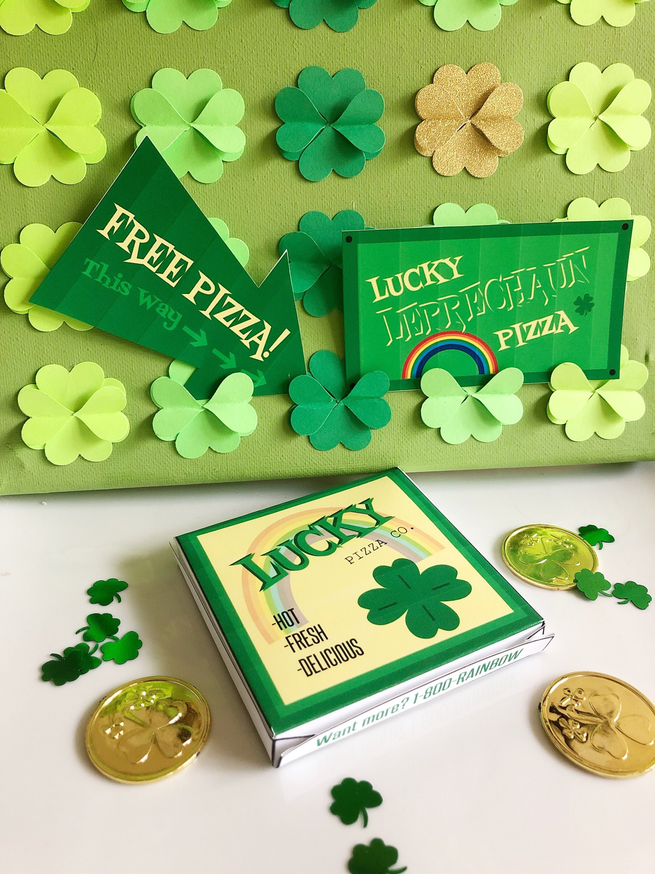 Leprechaun Trap Printables Pizza Box and Signs Etsy