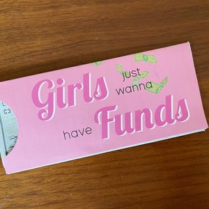 Girls Just Wanna Have Funds - Funny Printable Money Holder Envelope Graduation Birthday