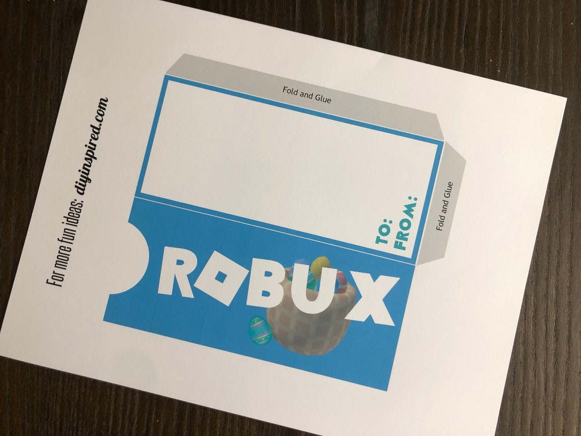 Robux Money Holder Printable for Easter Roblox | Etsy