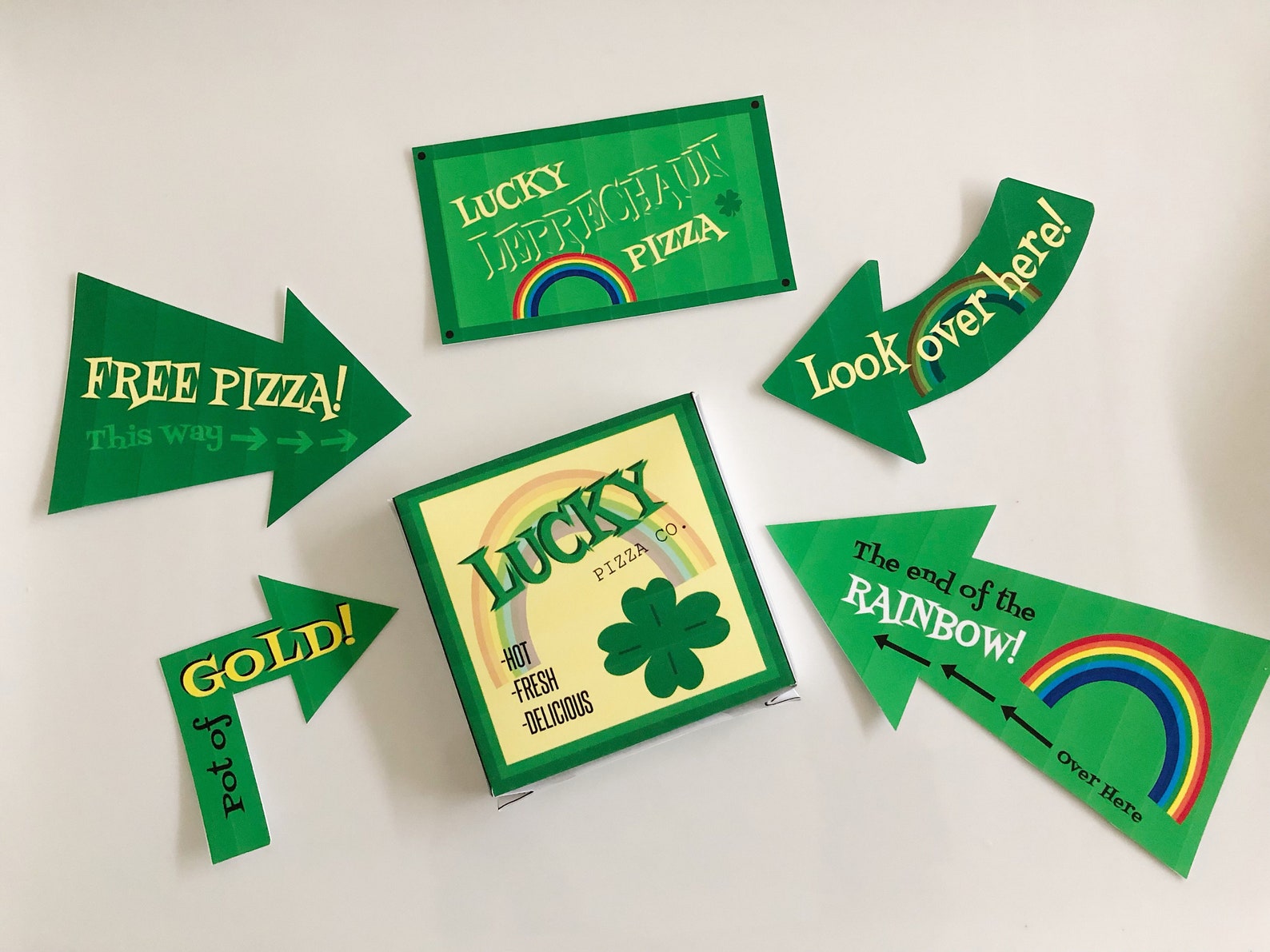 Leprechaun Trap Printables Pizza Box and Signs Etsy