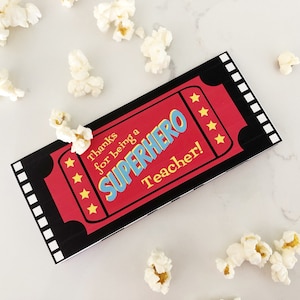 Superheld Lehrer Filmkarte Druckbare Umschlag