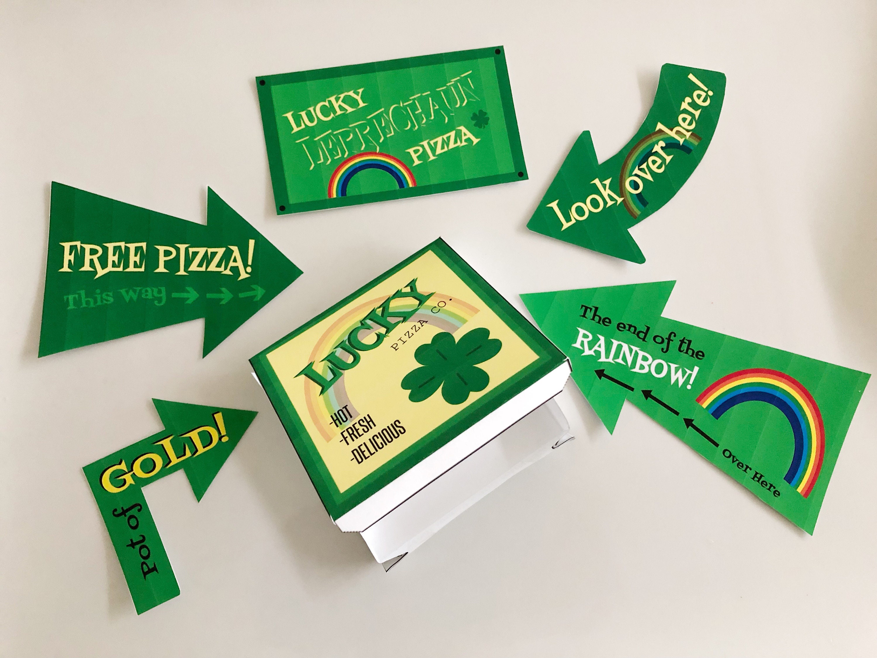 Leprechaun Trap Printables Pizza Box and Signs Etsy