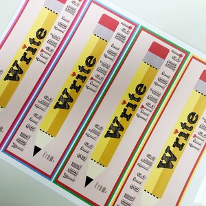 Pencil Printable Valentine -you Are the Write Friend for Me - Etsy
