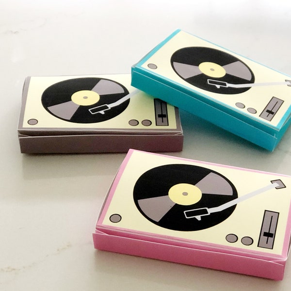 3 Record Player Printable Gift Card Holders