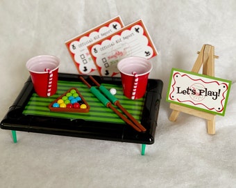 Funny Elf Pool Table Kit: Mini Elf Props & Accessories