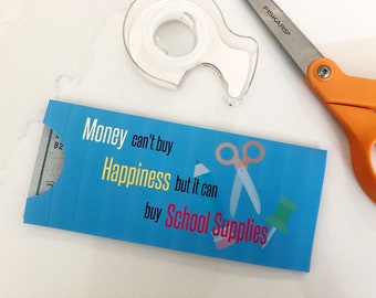 Teacher, School Supplies, Cash Money Envelope Printable