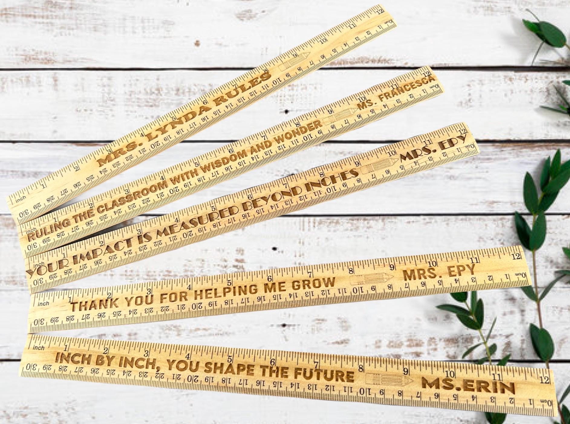 Laser Engraved Personalized Wooden Ruler Teacher Appreciation Classmate ...