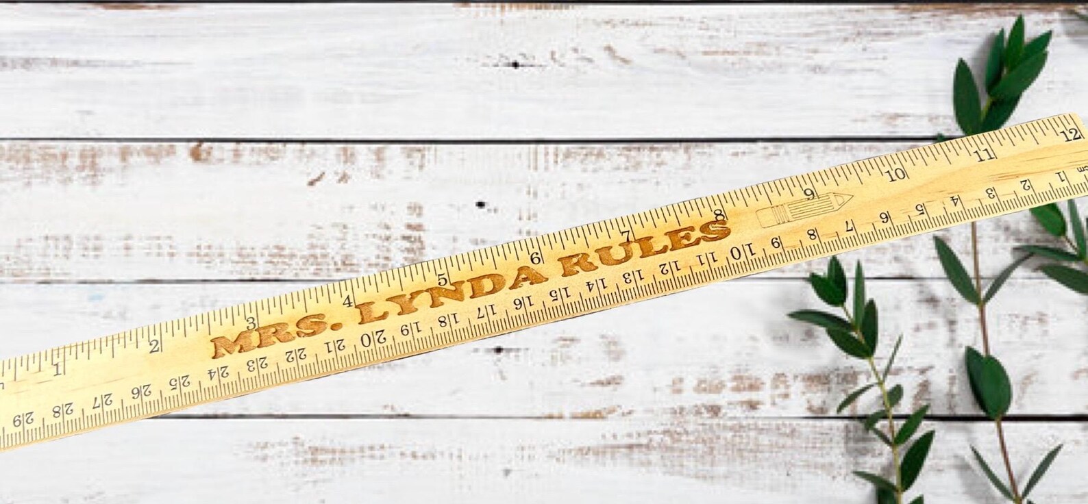 Laser Engraved Personalized Wooden Ruler Teacher Appreciation Classmate ...