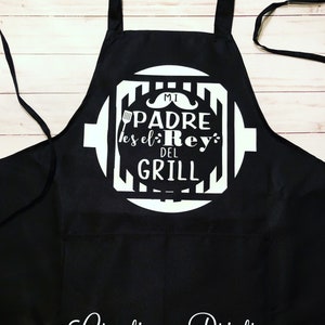 Father’s day dad bbq barbecue apron dia de los padres padre papa delantal papa apron Spanish
