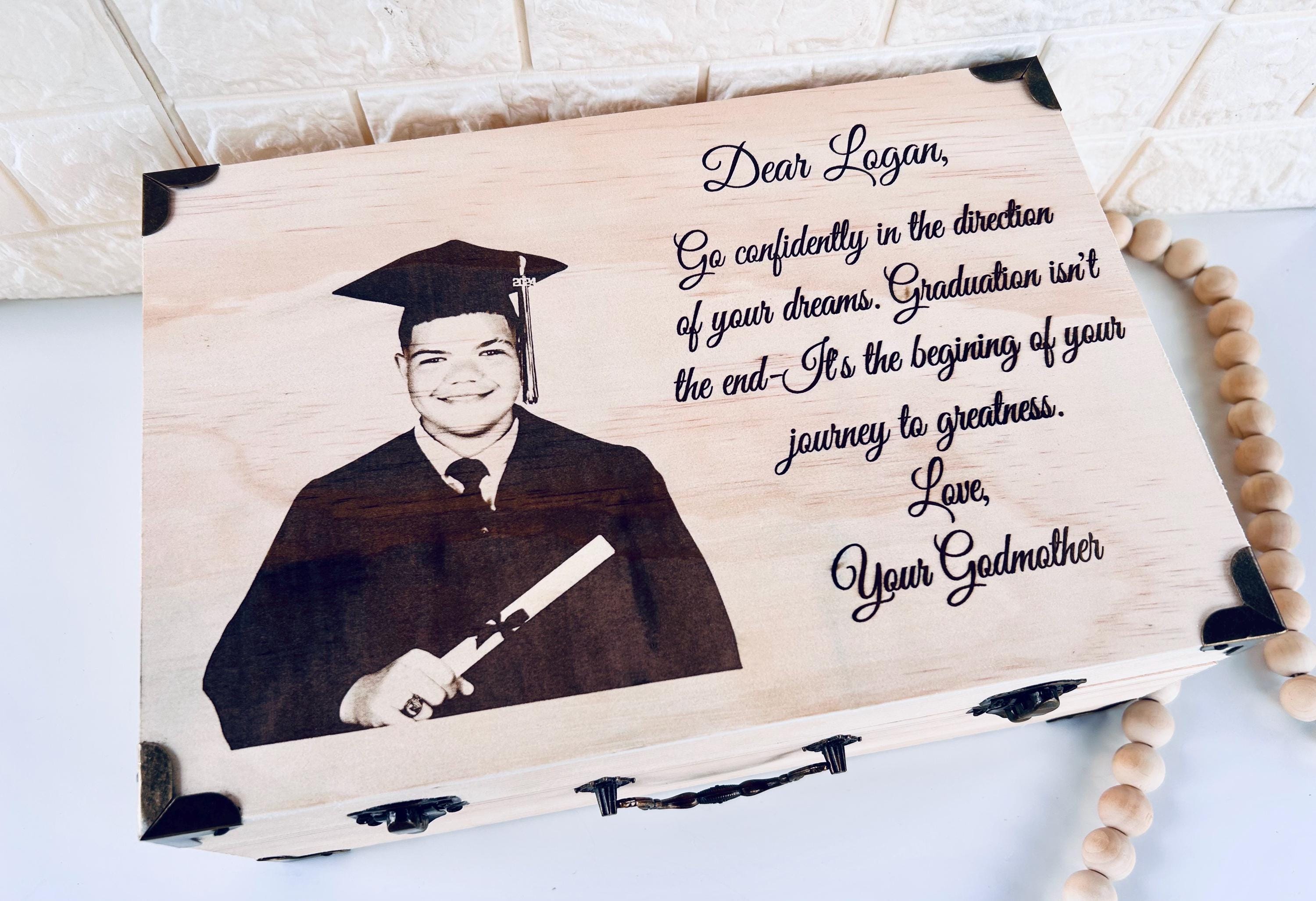Laser Engraved Photo Graduation Keepsake Wooden Box - Etsy