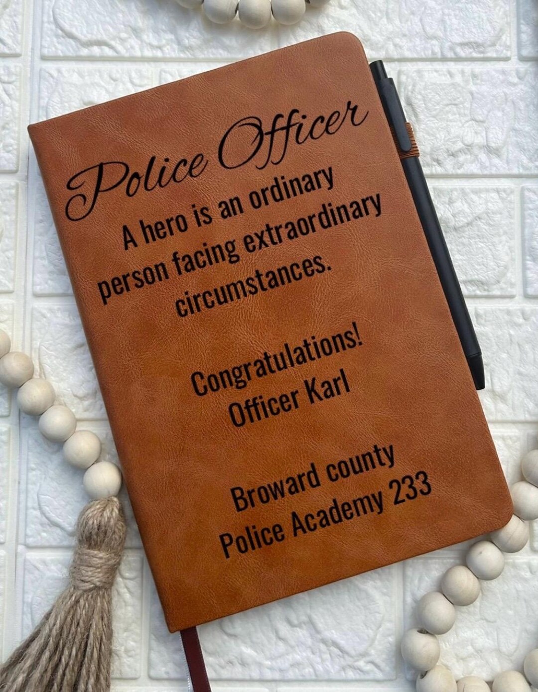 Personalized Police Officer Engraved Notebook Journal 911 Police ...