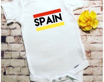 Spain world cup soccer baby onesie top mundial body suit bodysuit
