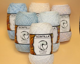 Hilo Crystal Metallic by  Estambres Franco Scintilla Riviera 100gr.  Crystal Thread Various Colors Set 1