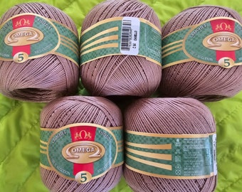 Oméga au crochet n°5 (50 g) / 100 % coton mercerisé, fil de coton à crocheter. Différentes couleurs disponibles.