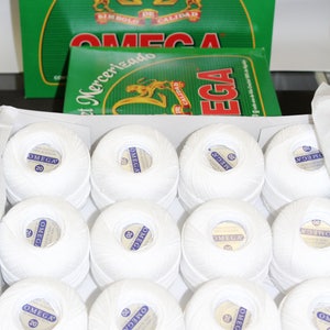 6 Ball of Omega Crochet #20 in White or Various Colors 6 Bolas de Hilo Crochet de Omega