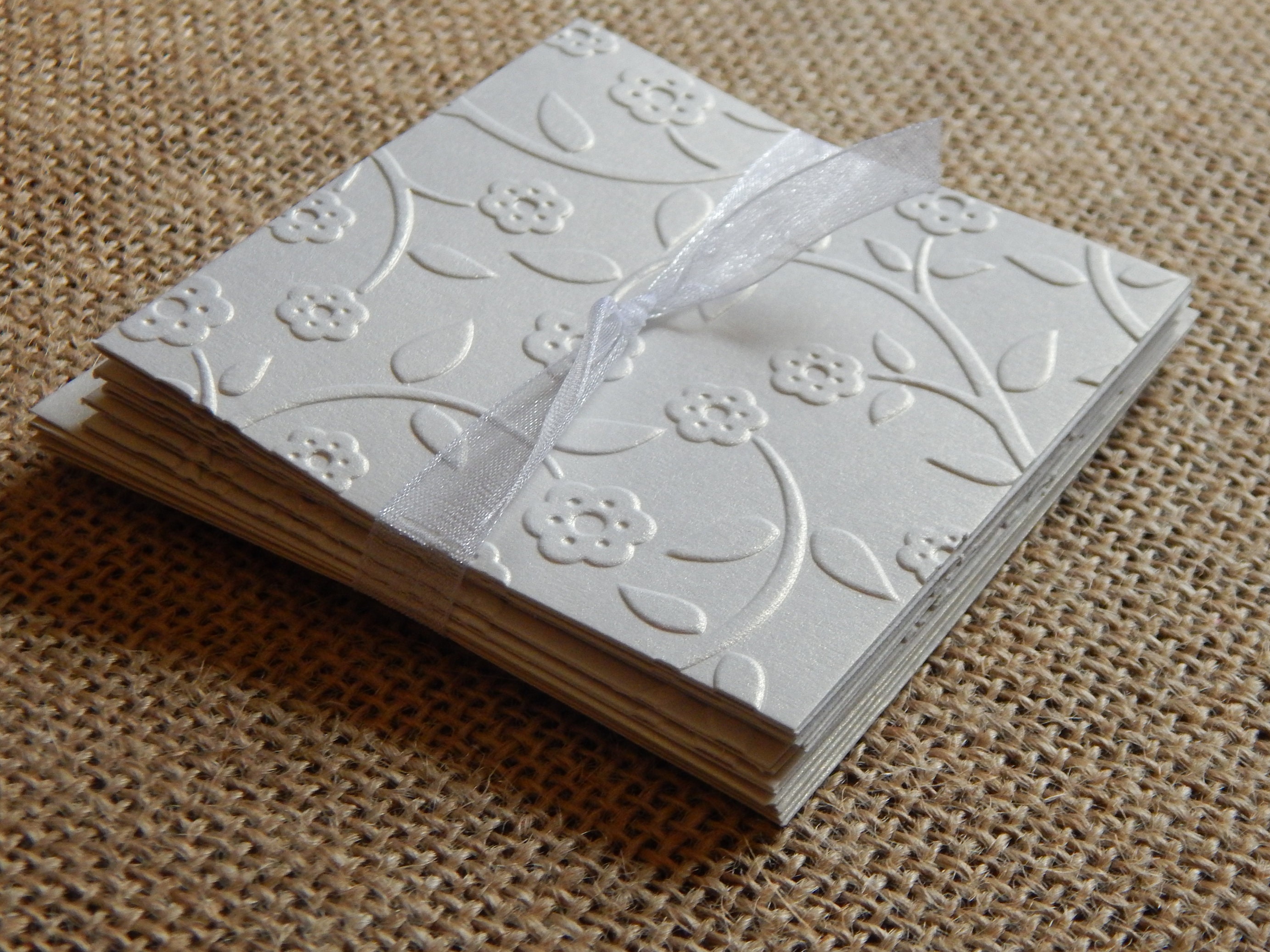 Embossed Mini Note Card Set 3 x 3 Cards Floral Note Cards Etsy