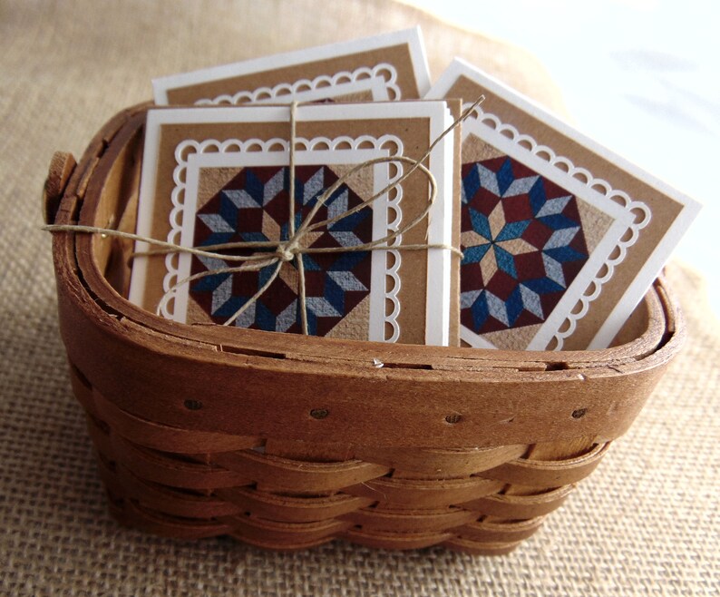 Rustic Gift Tags Quilt Pattern Mini Note Cards Gifts for Quilters