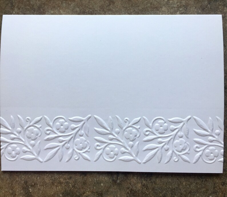 Embossed Note Cards Set of 8 White All Occasion cards Etsy