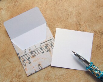 Handmade grey envelope music sheet lining