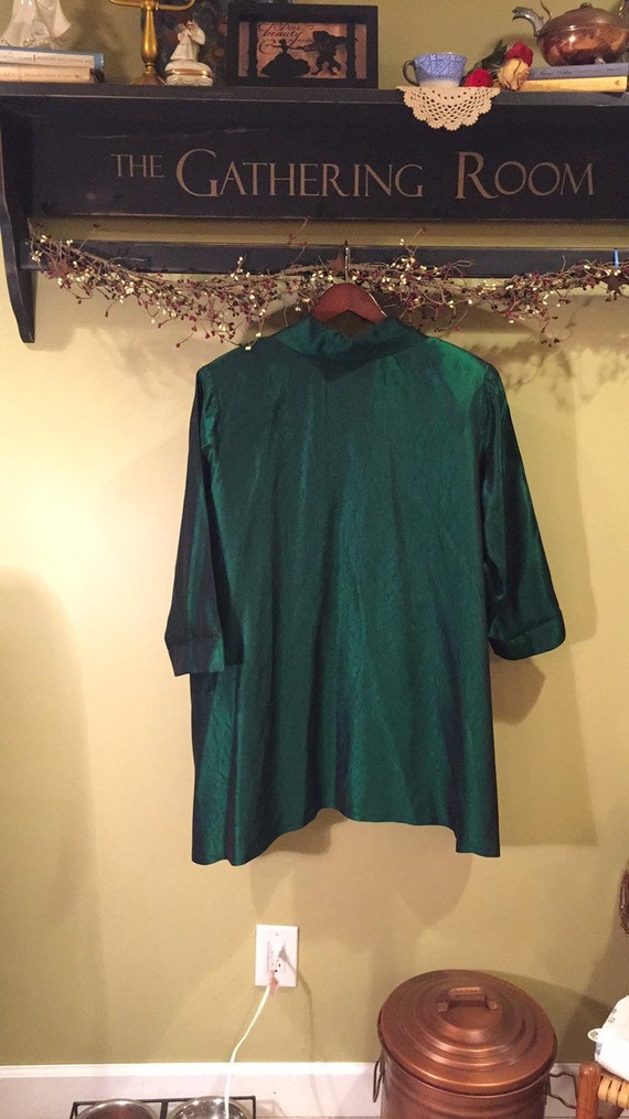 Vintage Green Iridescent Shirt from the 1980’s-ha… - image 2