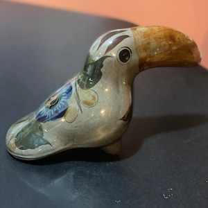 Mexikanische Tonala Keramik Tukan-Vintage Mexikanische Keramik, mexikanischer Critter, Mexikanischer Tourist Keramik
