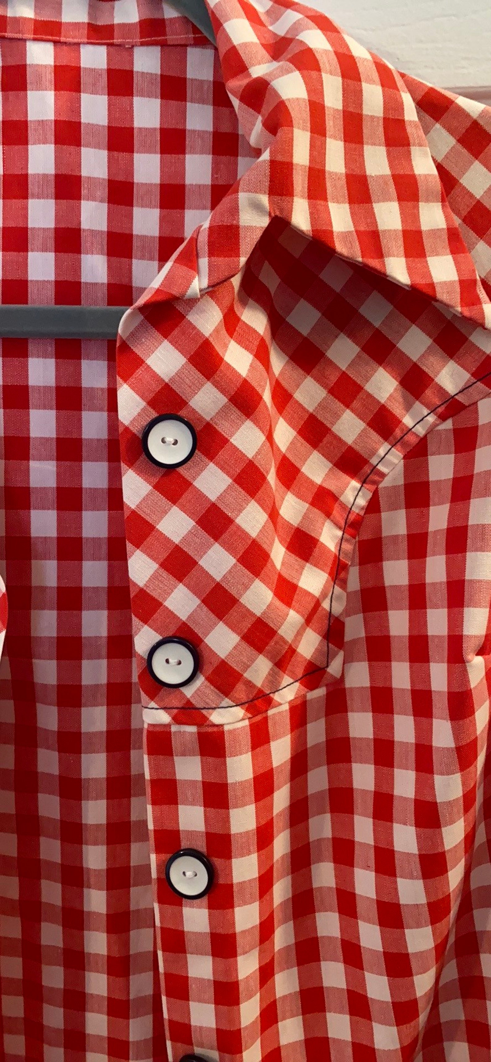Red Buffalo Check Buffalo Plaid Handmade Jacket With Antique Buttons ...