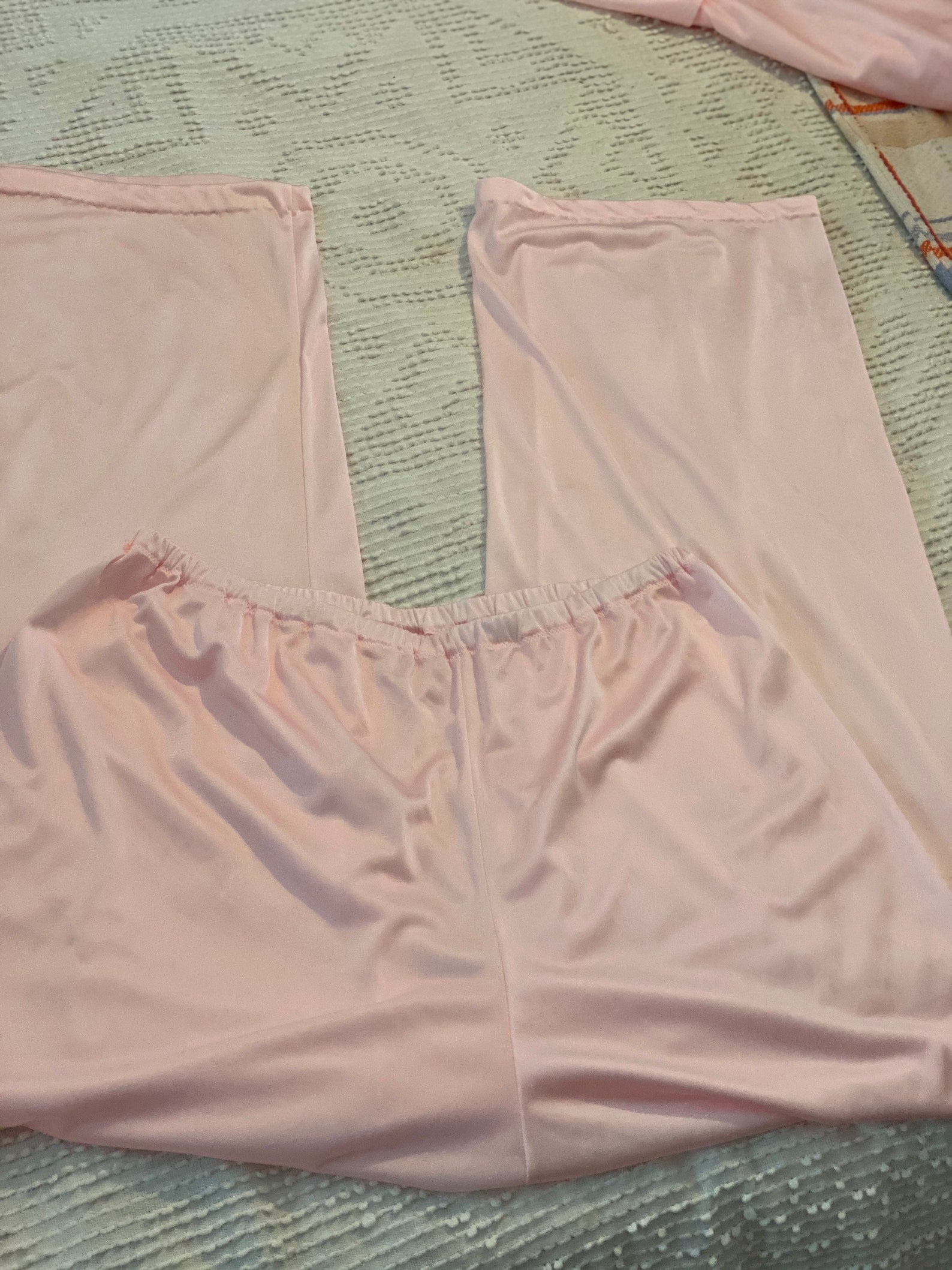 Pink Pajama Top & Pants Pink Lace Pajama Set Vintage Pjs Etsy