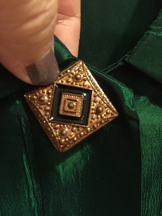 Vintage Green Iridescent Shirt from the 1980’s-ha… - image 3